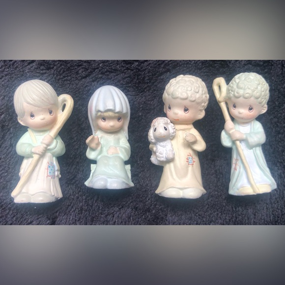 Vintage Enesco Precious Moments Miniature Nativity Set Pewter Nine 9 Piece 1989 - Picture 4 of 9